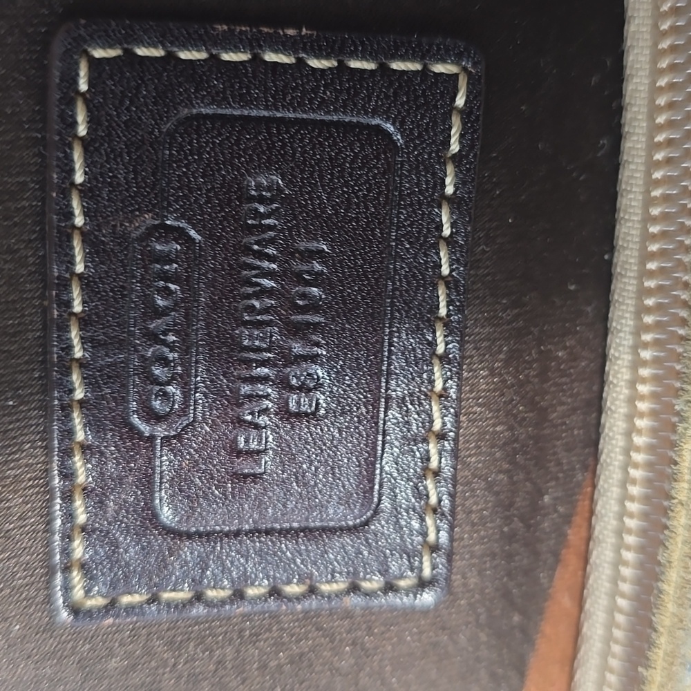 Coach Hamptons OP ART Scarf Print, Suede And Leather Tote C06M - 10116 Vintage - Picture 4 of 17